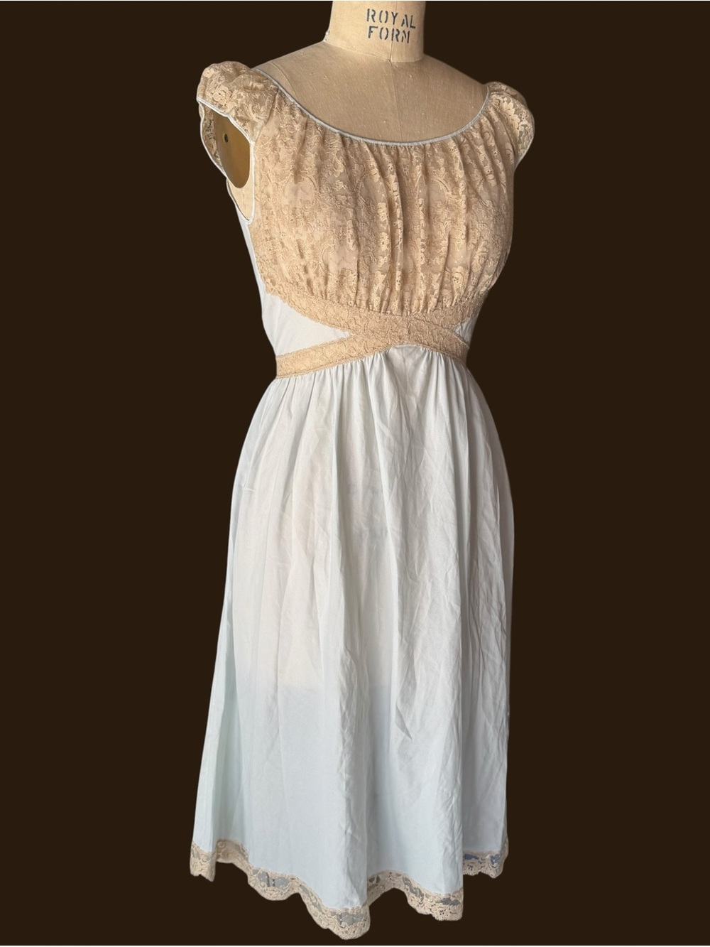 Vintage 50s Edwardian Inspired Lace Cotton Batiste Lingerie Slip Dress - Picture 2 of 10